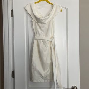 White wrap bottom dress